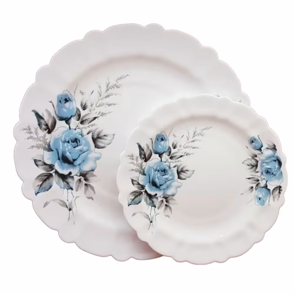 سرویس غذا خوری 25 پارچه گرد مارگارت فیروزه ای