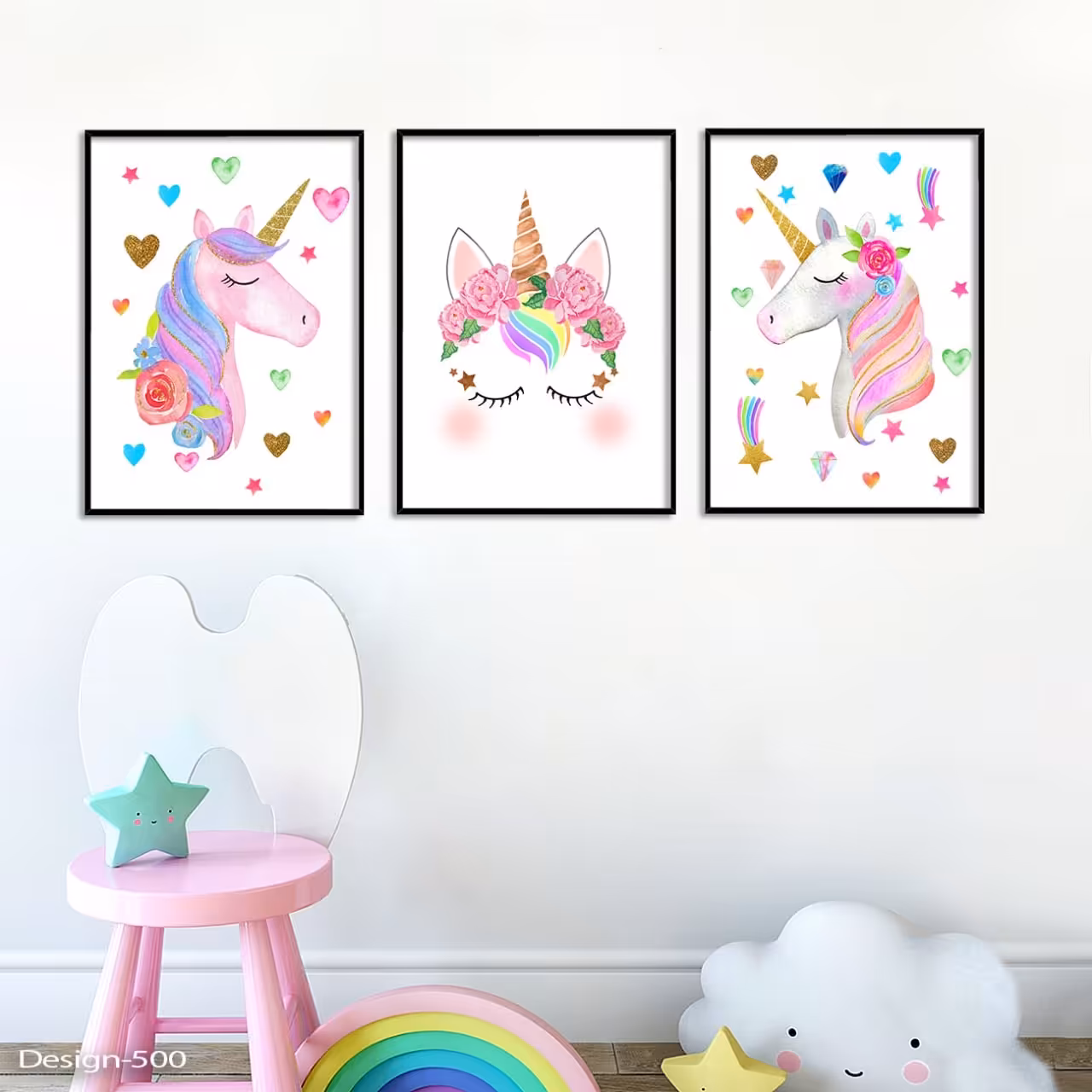 تابلو اتاق کودک (اسب تک شاخ 15در21)