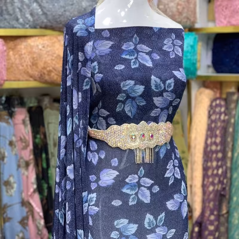 حریر گلدار گرم بالا