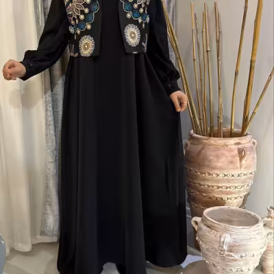 مانتو عبایی جلیقه دار تسنیم