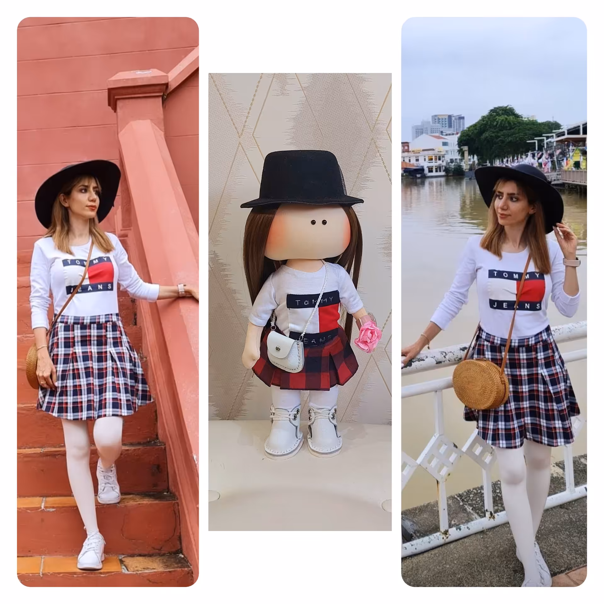 عروسک روسی دختر با کلاهدار،ارتفاع عروسک 35 سانتی و سفارش از روی عکس