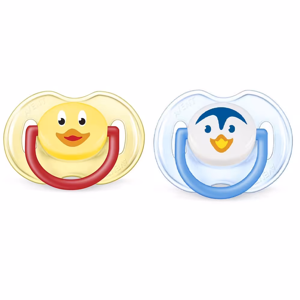 پستانک 0-6 ماه طرح حیوانات آبی،زرد 18233 avent