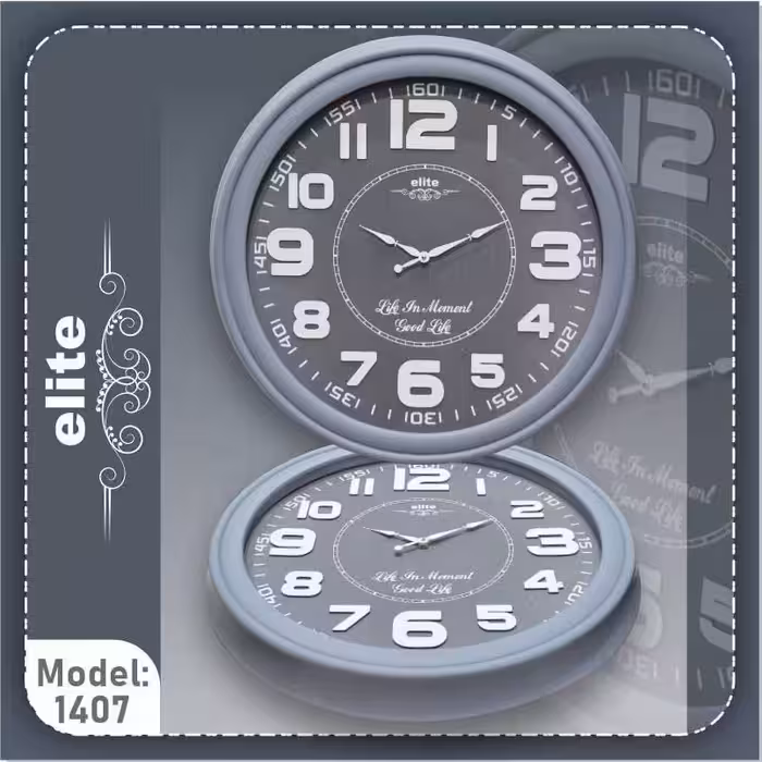 ساعت دیواری خاص(سایز 65) (طوسی )