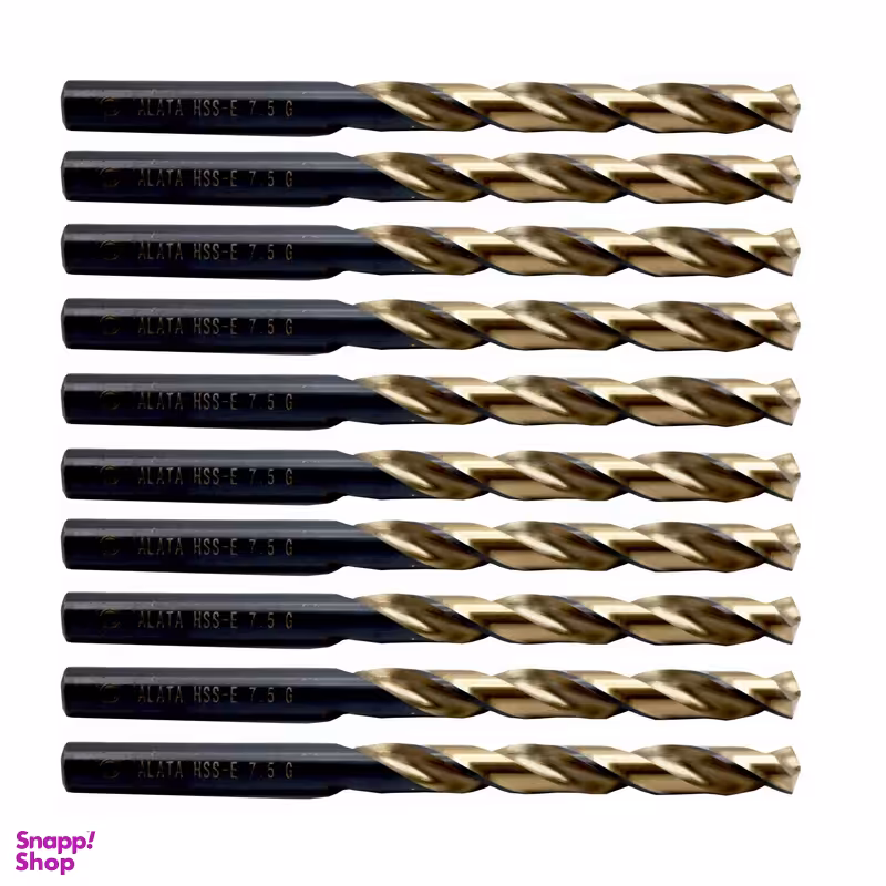 مته آهن آلاتا مدل YP-HSS-E-DIN338-07.5MM سایز 7.5 میلی متر مجموعه 10 عددی