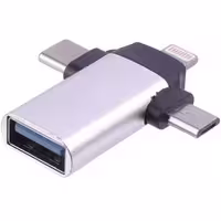 تبدیل OTG چندکاره آیفون اندروید تایپ سی JH-0519JH-0519 OTG USB To MicroUSB / Lightning / Type-C