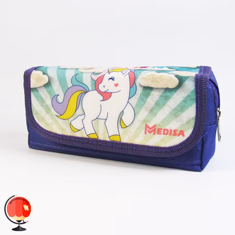 جامدادی دخترانه طرح یونیکورن سه زیپ مدیسا