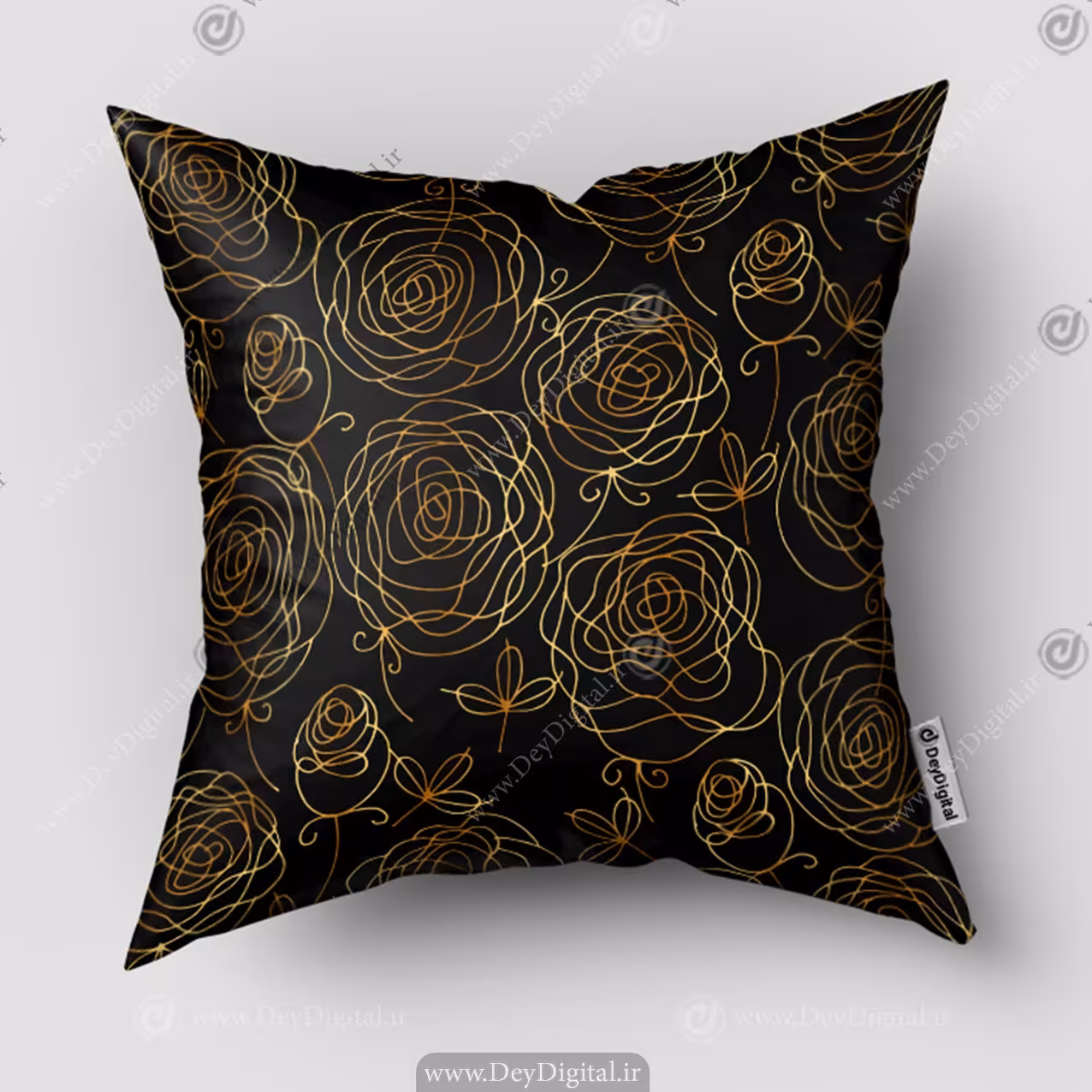 کوسن فانتزی طرح گل رز طلایی SM-14702