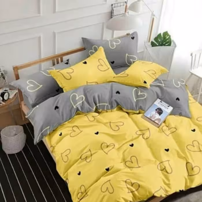 سرویس لحاف روتختی دونفره(6تیکه) طرح قلب دورو (پس کرایه)
