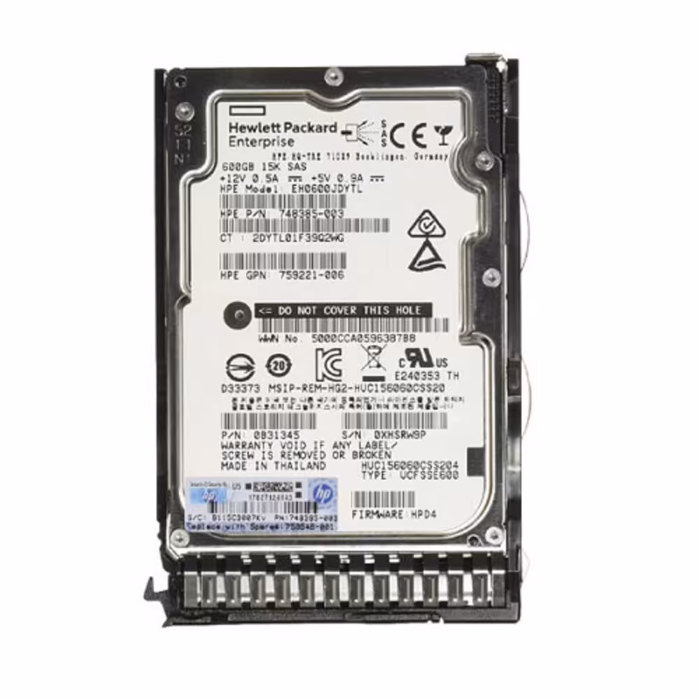 هارددیسک اینترنال اچ پی مدل 600GB 12G SAS 15K 870757-B21