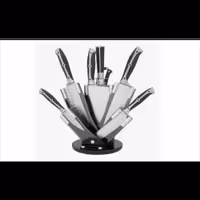 سرویس کارد آشپزخانه 9 پارچه مشکی کد 8015B