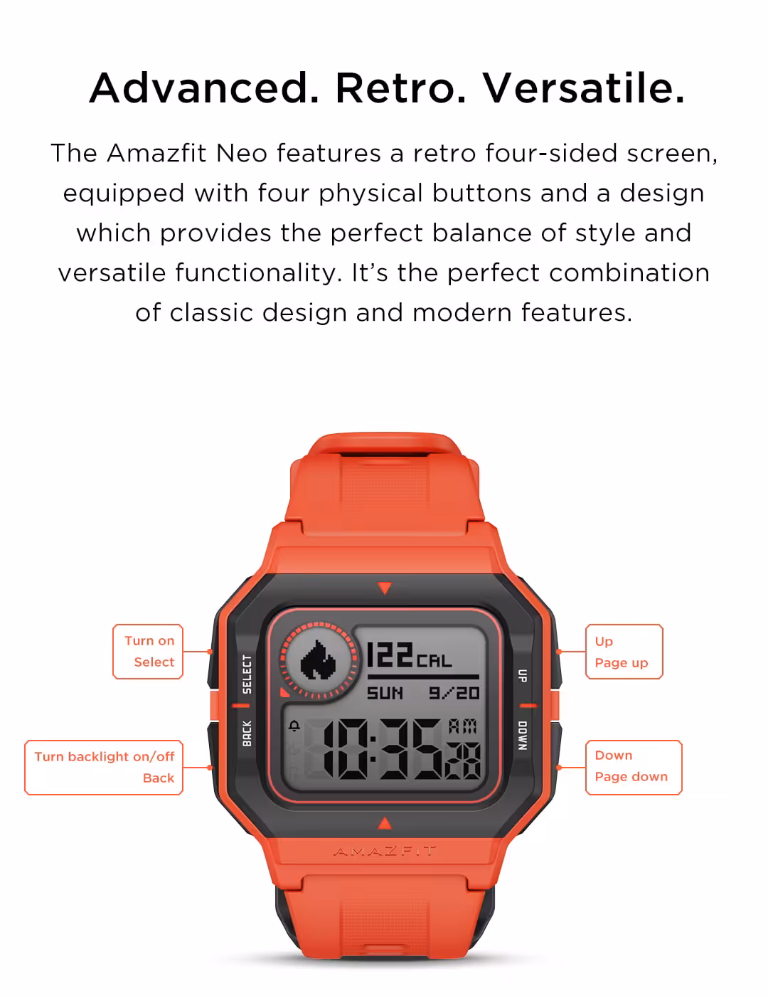 ساعت هوشمند Amazfit Neo شیائومی Xiaomi Smartwatch (قرمز)