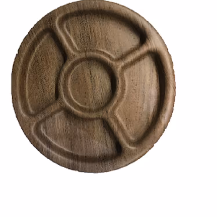 ظرف اردوو خوری طرح چوب در دو رنگ قهوه ایی تیره و روشن