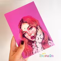 دفتر 50 برگ سویل طرح lady in pink