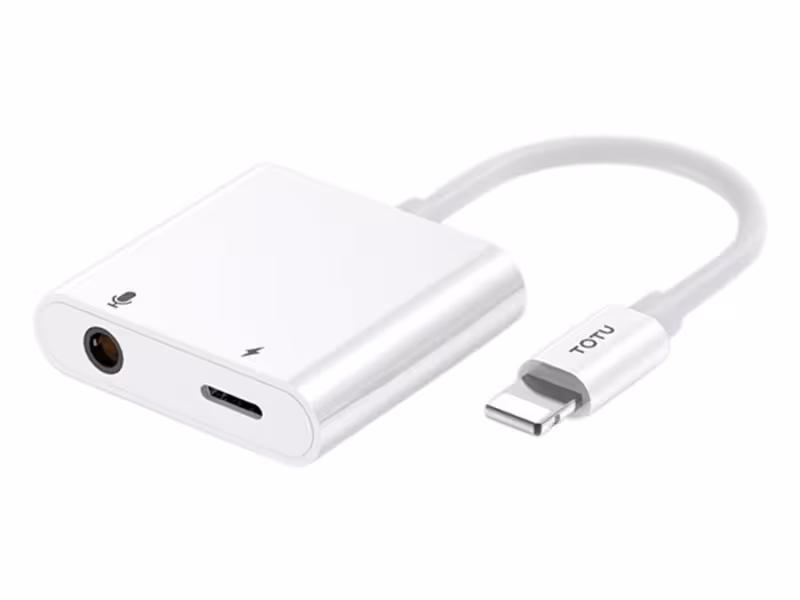 مبدل لایتنینگ به لایتنینگ و صدا توتو Totu EAUC-25 Glory IP to 3.5/ip Audio Charging Adapter