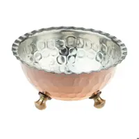 پیاله نقل خوری مسی پایه برنجی سیمین مس