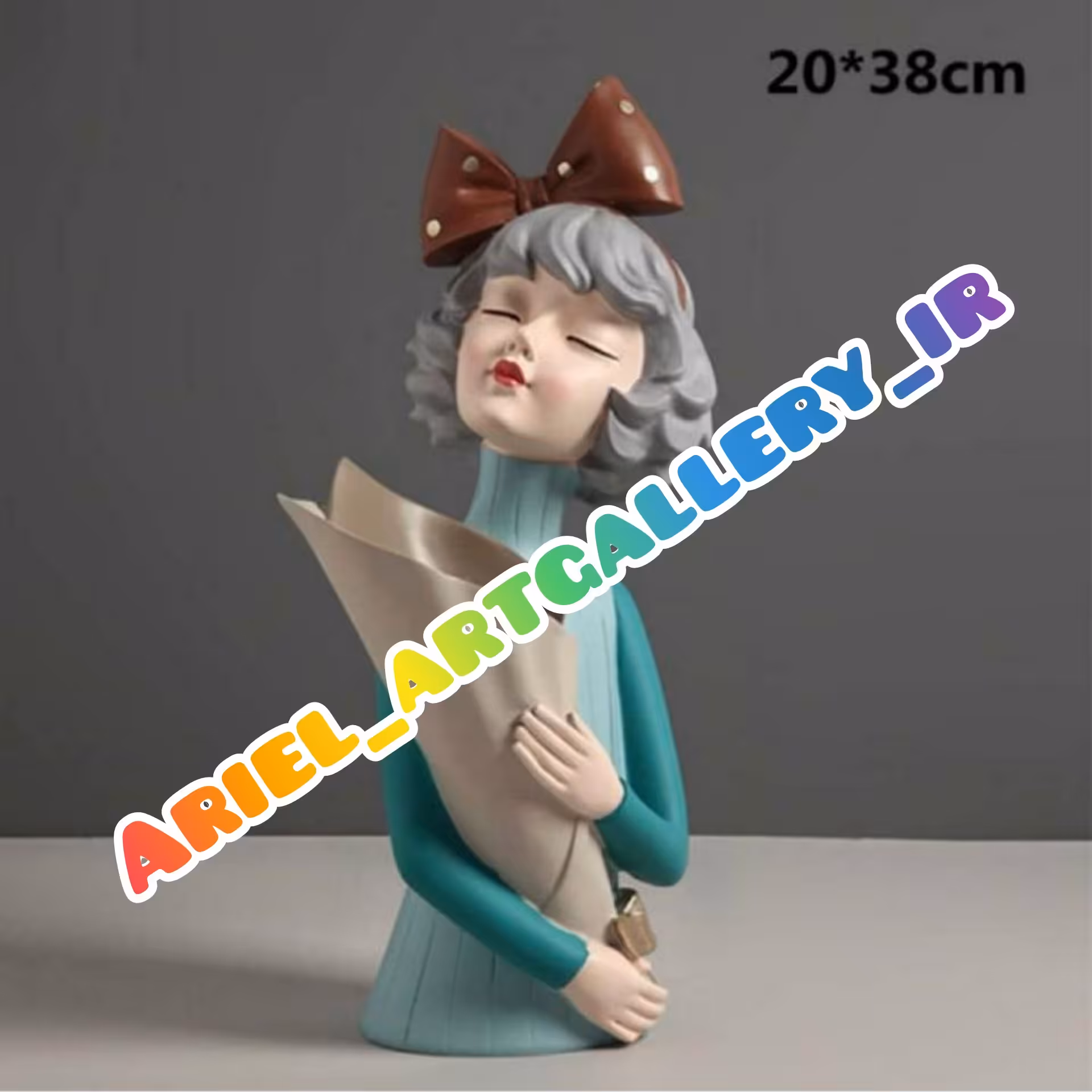 مجسمه دختر گلدان به دست جنس پلی استر