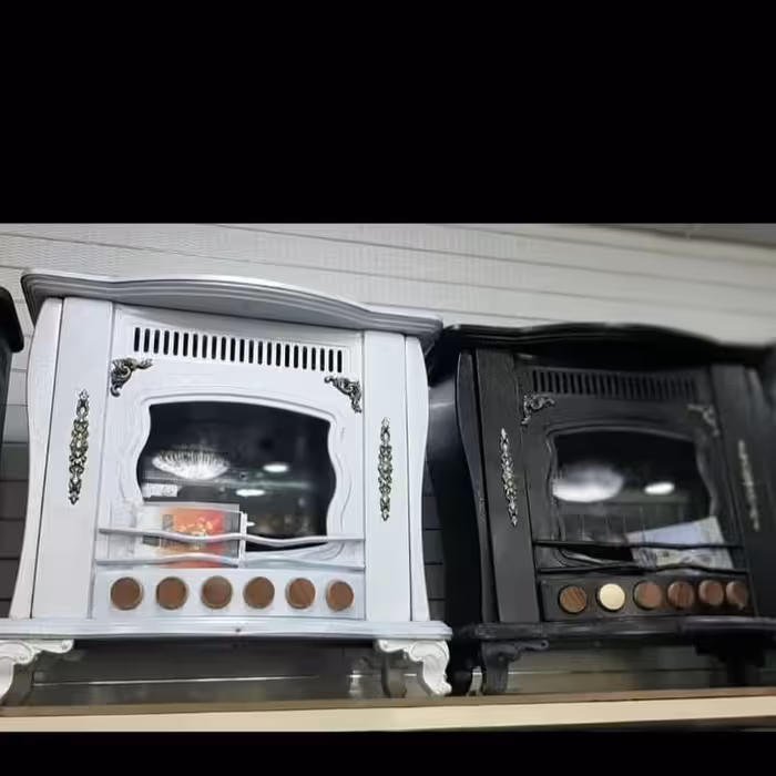 بخاری شومینه ای طرح ارنست سفید و مشکیهزینه ارسال پس کرایه میباشد و به عهده مشتری محترم است