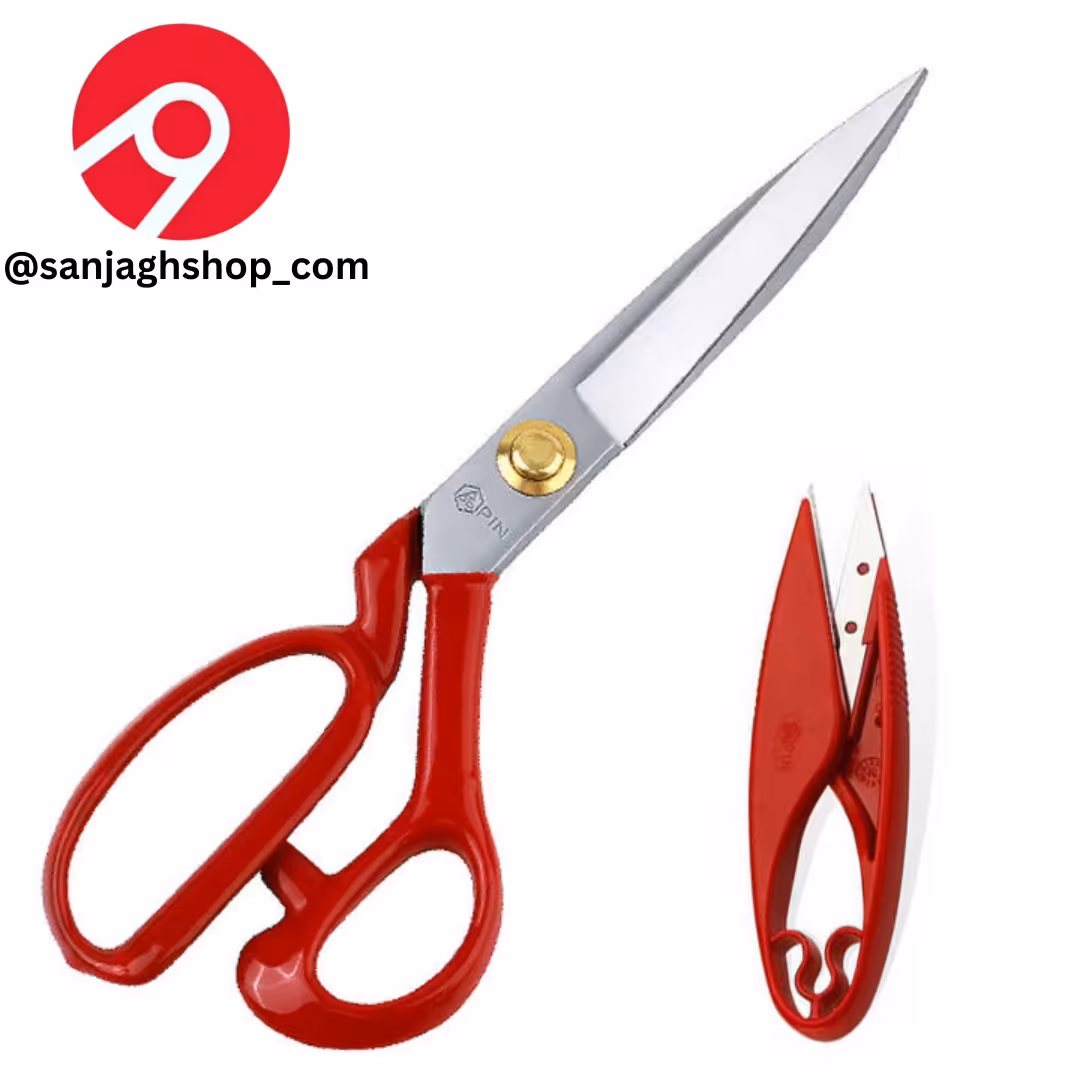 قیچی پین قرمز سایز 8 دسته قرمز قیچی pin قیچی خیاطی