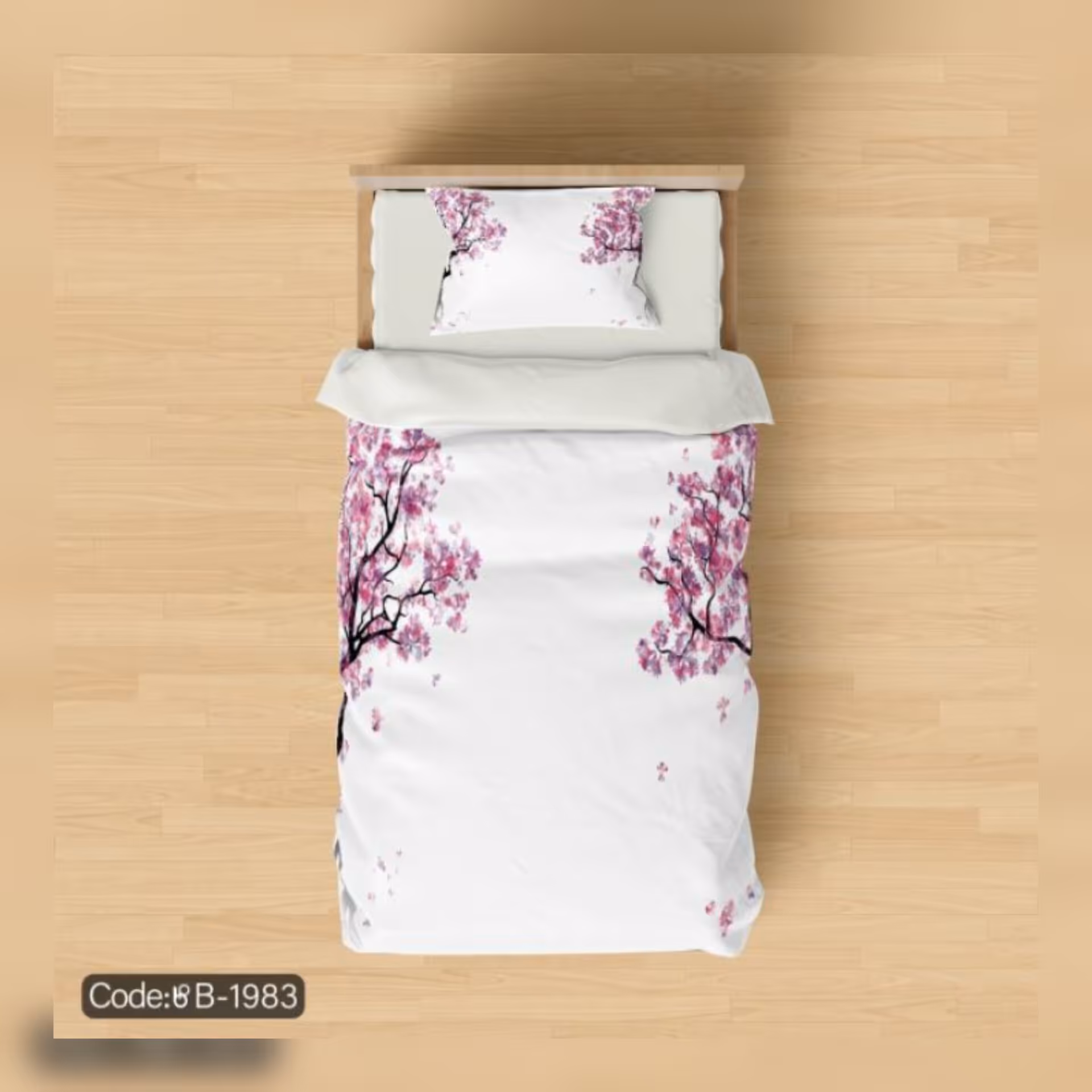 روتختی دونفره سه بعدی جدید زمینه سفید با شاخه شکوفه یاسی با ارسال رایگان الیاف ضد حساسیت مناسب عروس(برای تخت با عرض160 )