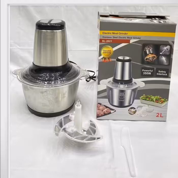 خردکن برقی فود ،2 لیتری، تمام استیل، 350 وات ،2 سرعته، 4 تیغ