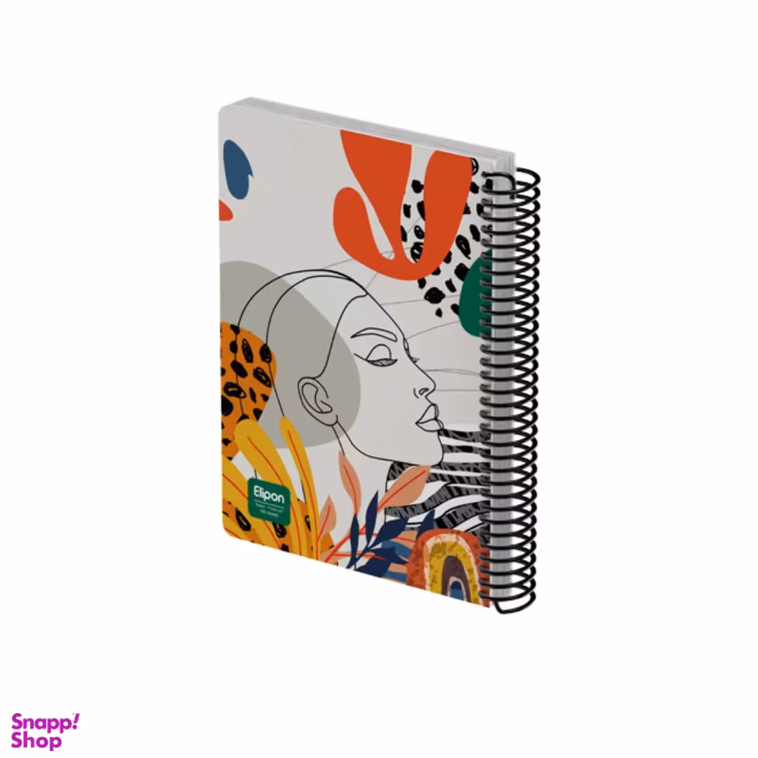 دفتر 150 برگ سیمی وزیری جلد سخت الیپون کد 7895