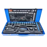 جعبه بکس اچار 24 پارچه BOOS تکنولوژی آلمان مدل باس درایور یک دوم هندل دار مشکی فشار قوی VIP 