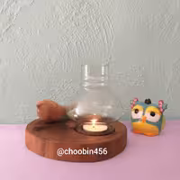 شمعدان چوبی، طرح لاله(با حباب)