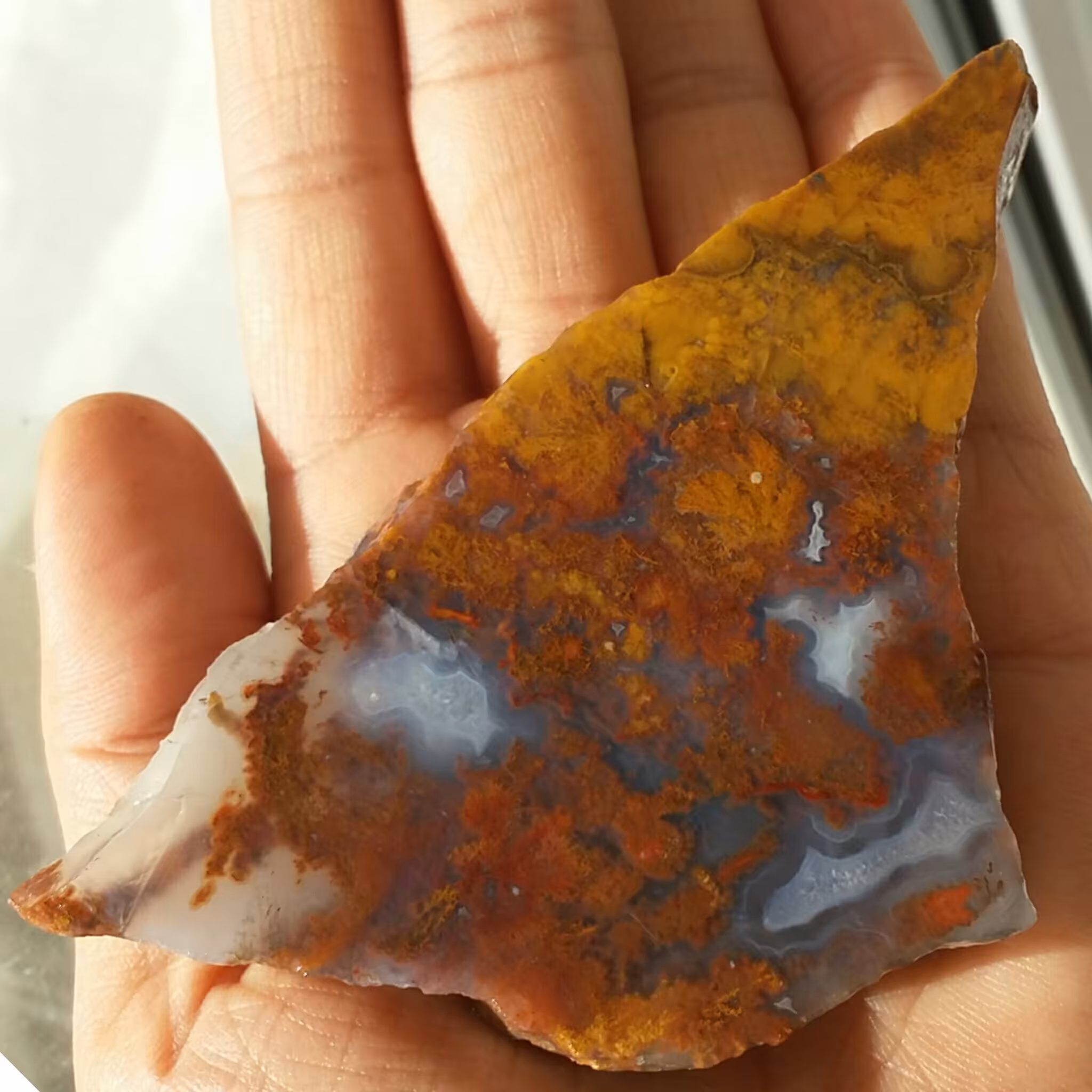 اسلایس سنگ راف عقیق شجر منظره بی نظیر شاهکار خلقت 100 در 100 طبیعی خاص