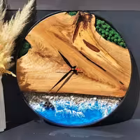 ساعت دیواری چوب و رزین