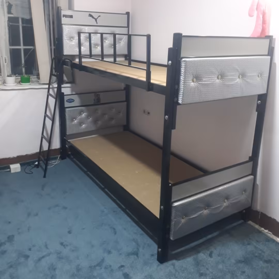 تخت دوطبقه فلزی پروفیل سنگین رنگ بندی بسیار همراه با کفی فلزی5ردیف آهن با نئوپان