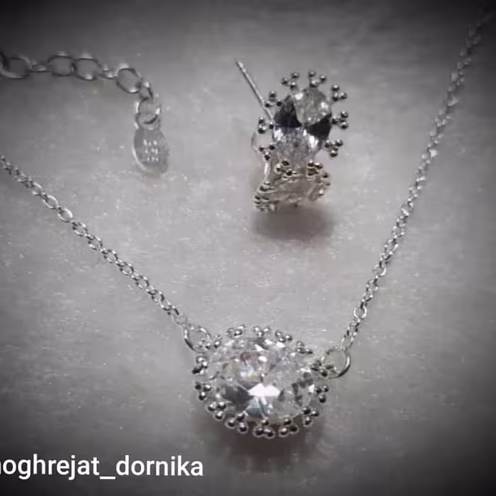 نیم ست نقره برلیان