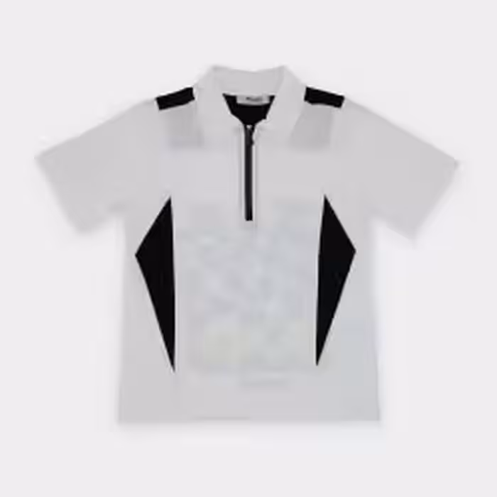 پولوشرت زیپ دار پسرانه مدل Feeling Good سفید طرح دار