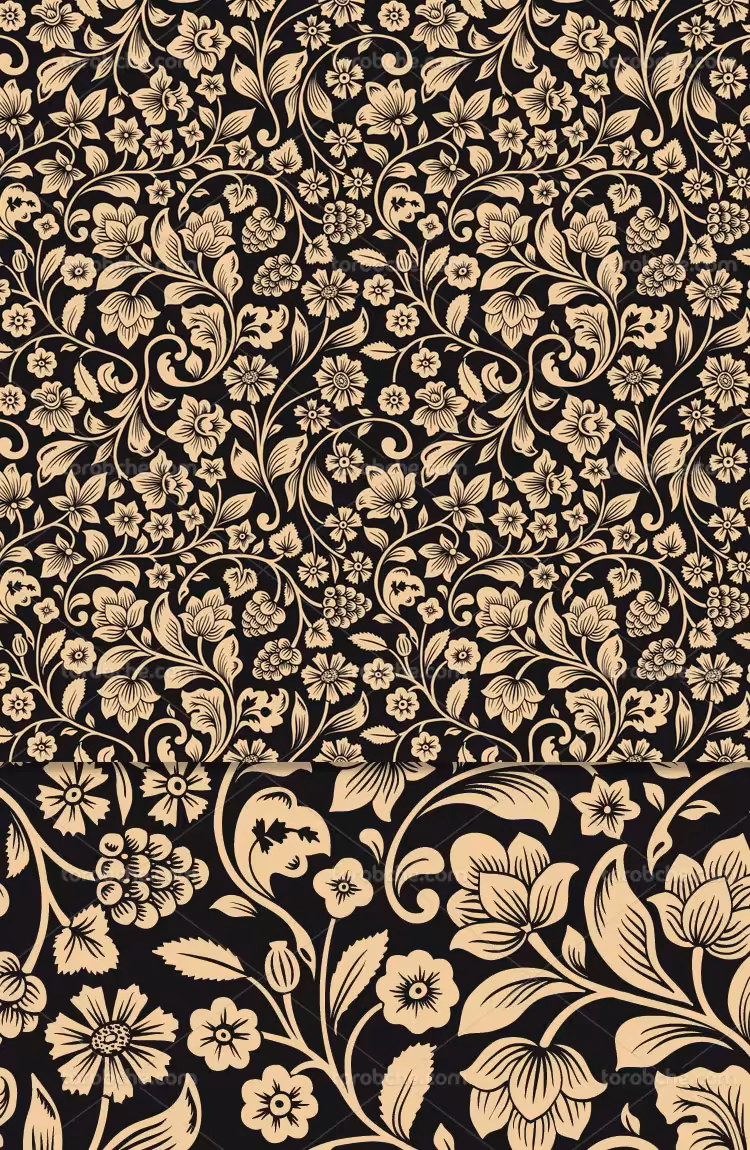 بکگراند گل و بته سنتی | گرافیک با طعم تربچه