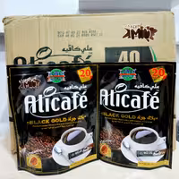 علی کافه بلک گلد اصل وارداتی20ساشه(پک2عددی)قهوه فوری علی کافه بلک گلد اصل مالزی