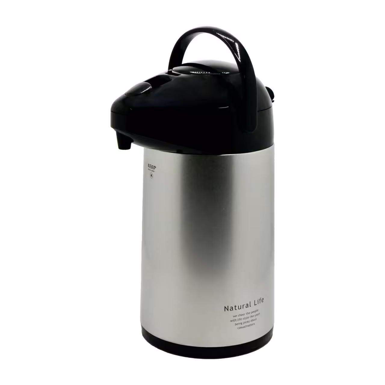 فلاسک بدنه استیل 3 لیتری پمپی  برند کیپ keep  ساخت کشور  ژاپن  بدنه استیل با محفظه داخلی شیشه ایی 