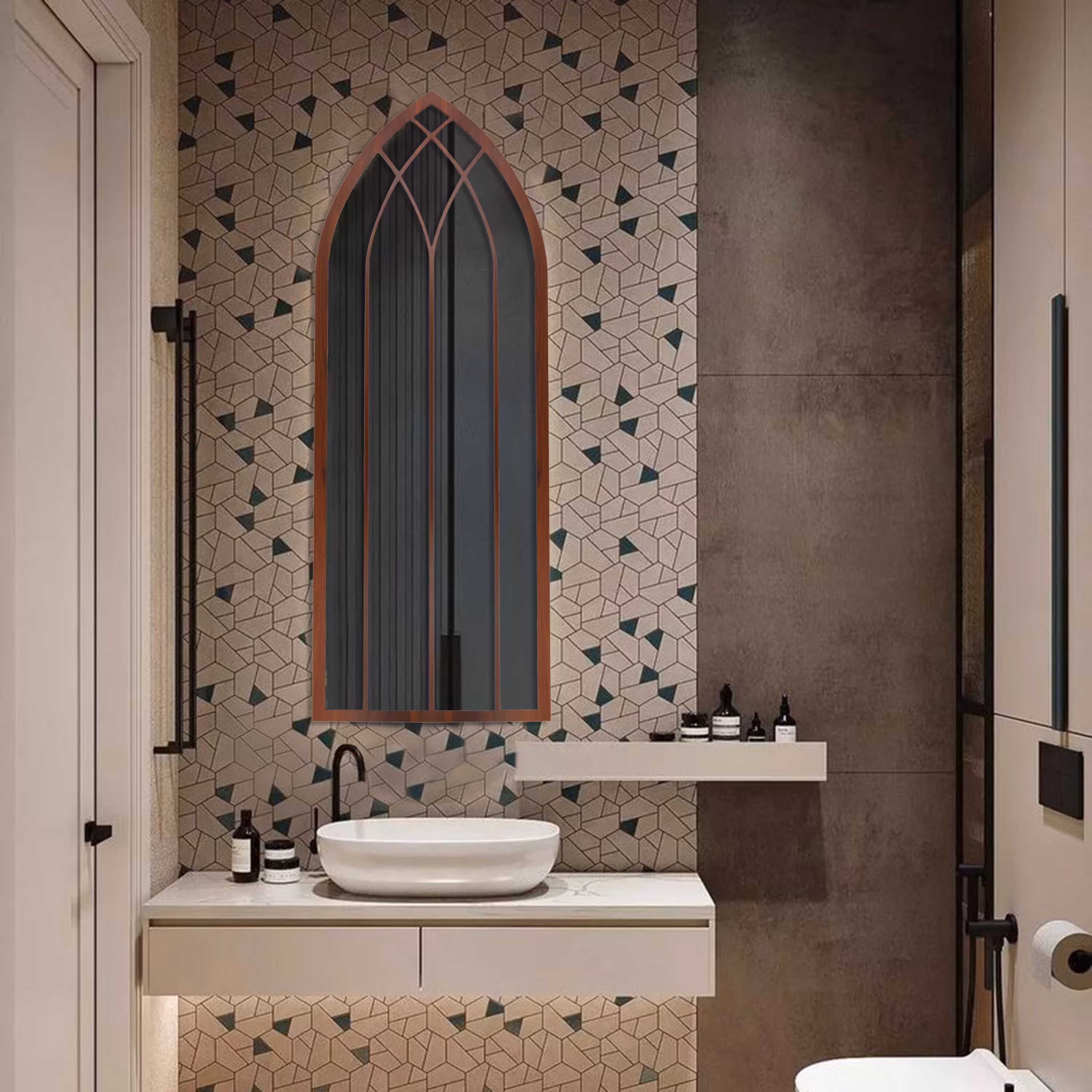 آینه سرویس بهداشتی  پروانه مدل نیم قد