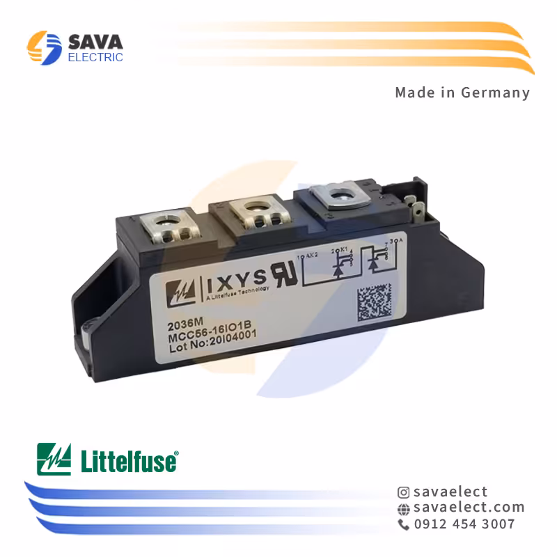خرید دوبل تریستور 60 آمپر 1600 ولت IXYS MCC56-16IO1B آلمان | ساوا الکتریک
