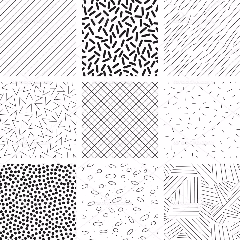 وکتور پترن خطوط انتزاعی مشکی | گرافیک با طعم تربچه