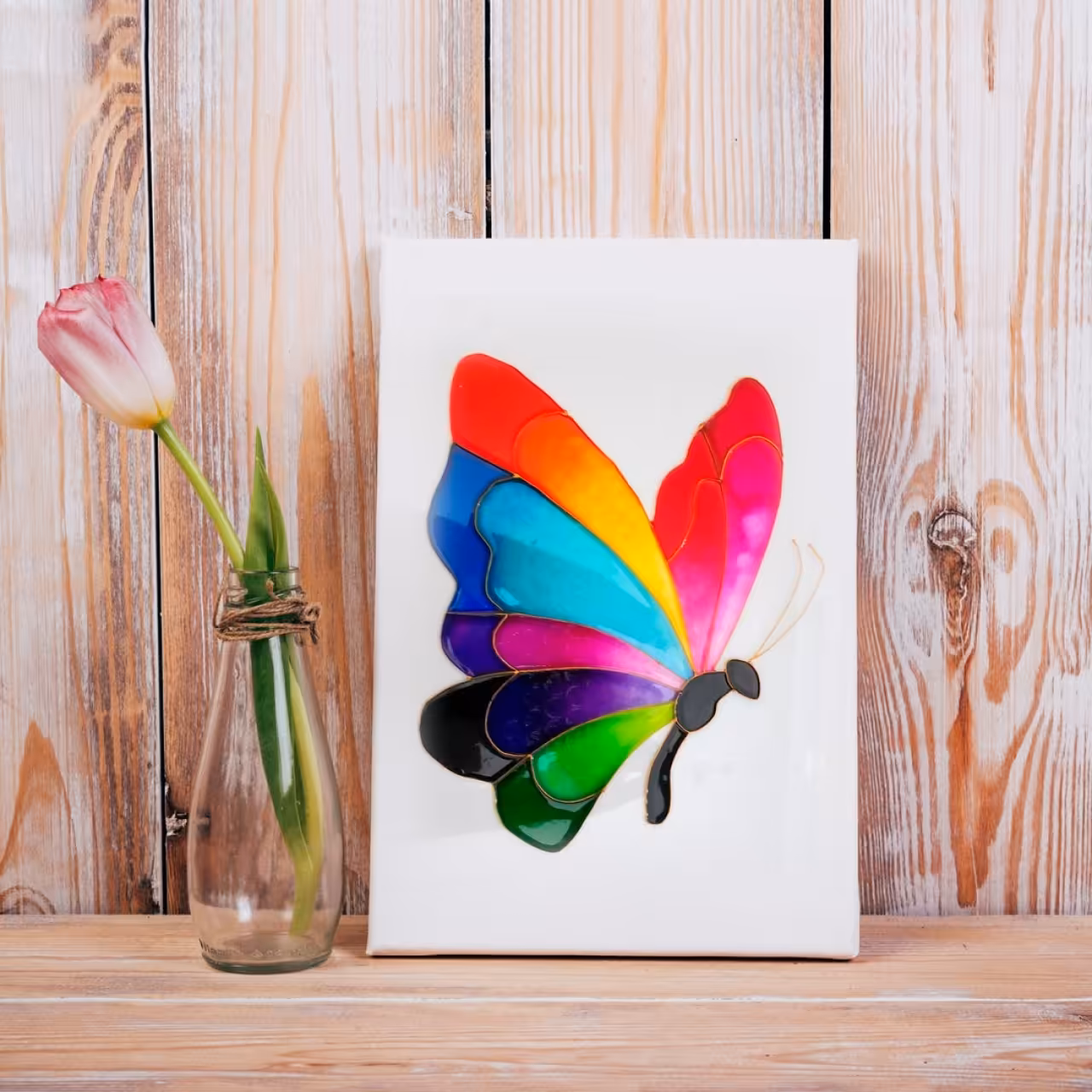 تابلوی نقاشی طرح پروانه‌ی رنگین
