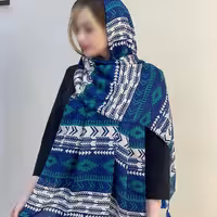 شال طرح گلیمی نخی