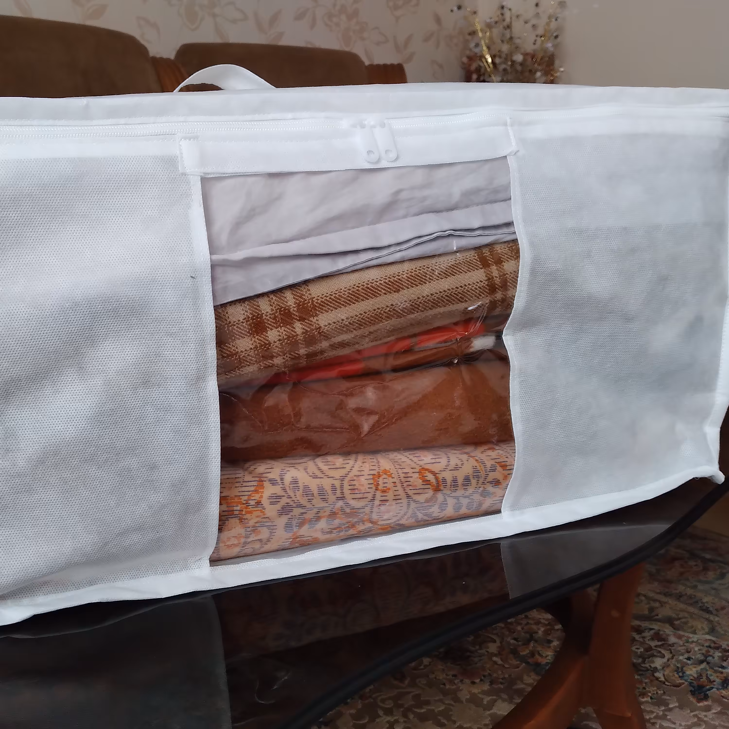 باکس پارچه ای سفید سایز2ابعاد  50در40 ارتفاع  30  