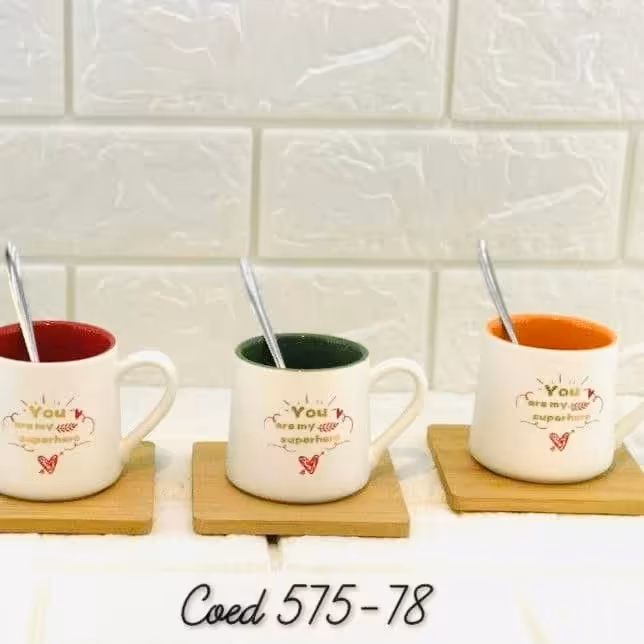 لیوان سرامیک زیر چوب یک عددی باارسال رایگان