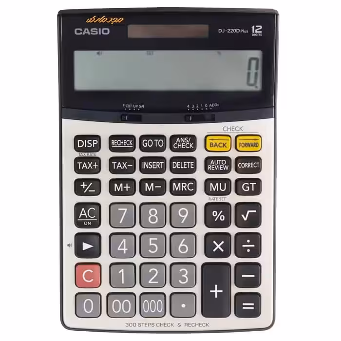 ماشین حساب رومیزی 12 رقم کاسیو مدل DJ220D PLUS