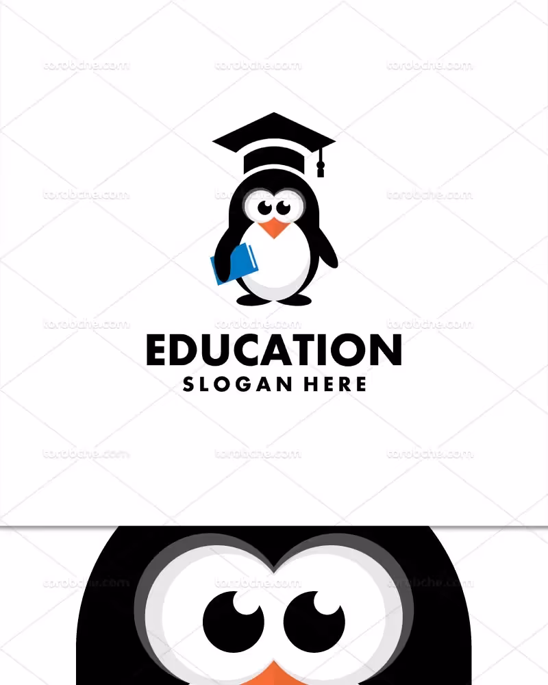 وکتور لوگو پنگوئن دانشجو | گرافیک با طعم تربچه