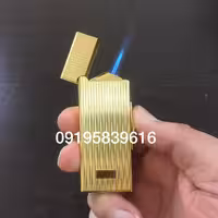 فندک روکش طلا گازی با جعبه و شناسنامه باحک اسم دلخواه 