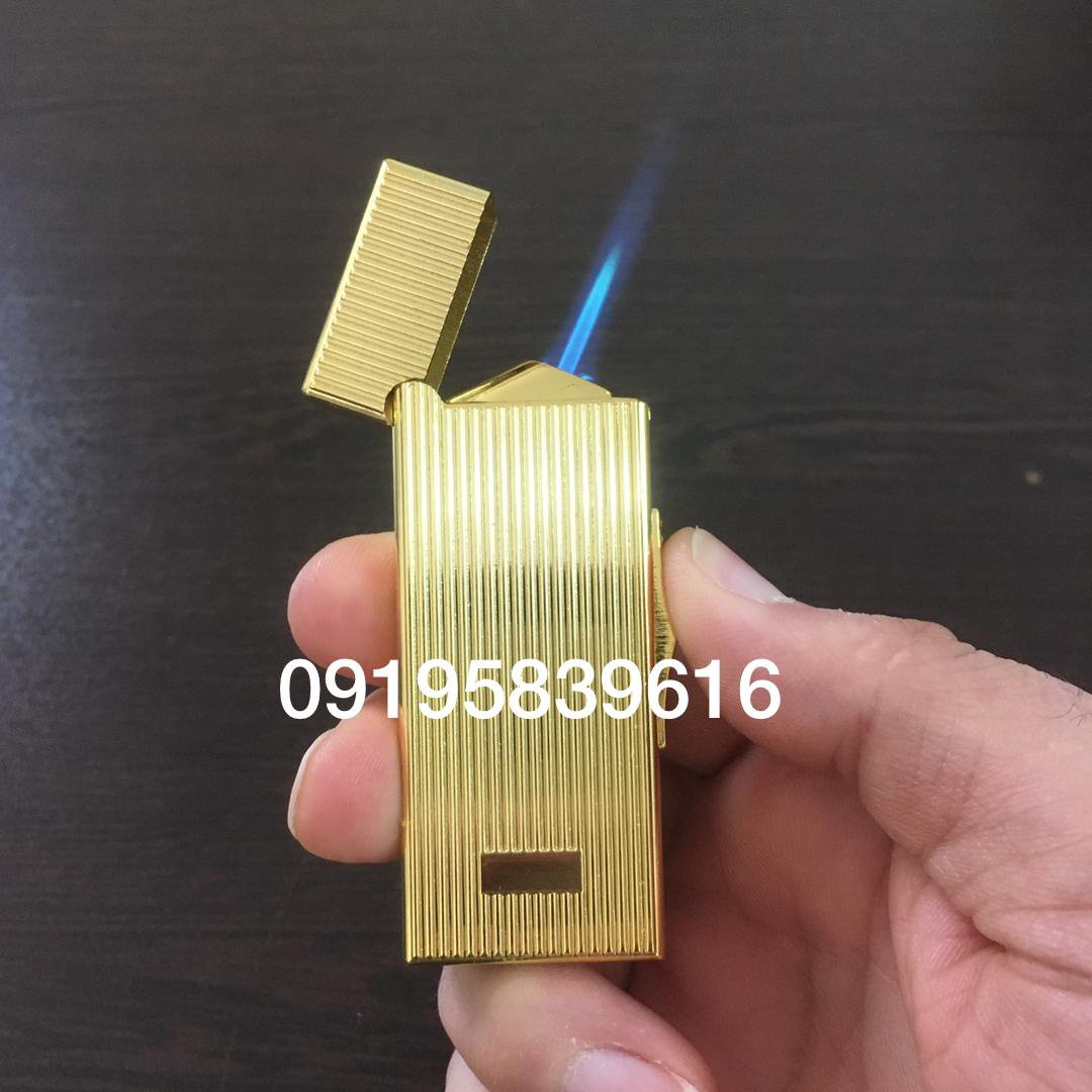 فندک روکش طلا گازی با جعبه و شناسنامه باحک اسم دلخواه