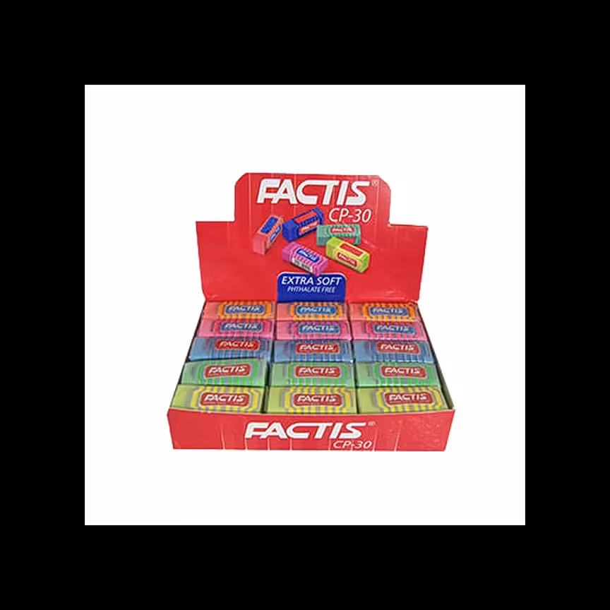 پاک کن فکتیس رنگی CP30 کوچک  بسته  30 عددی 