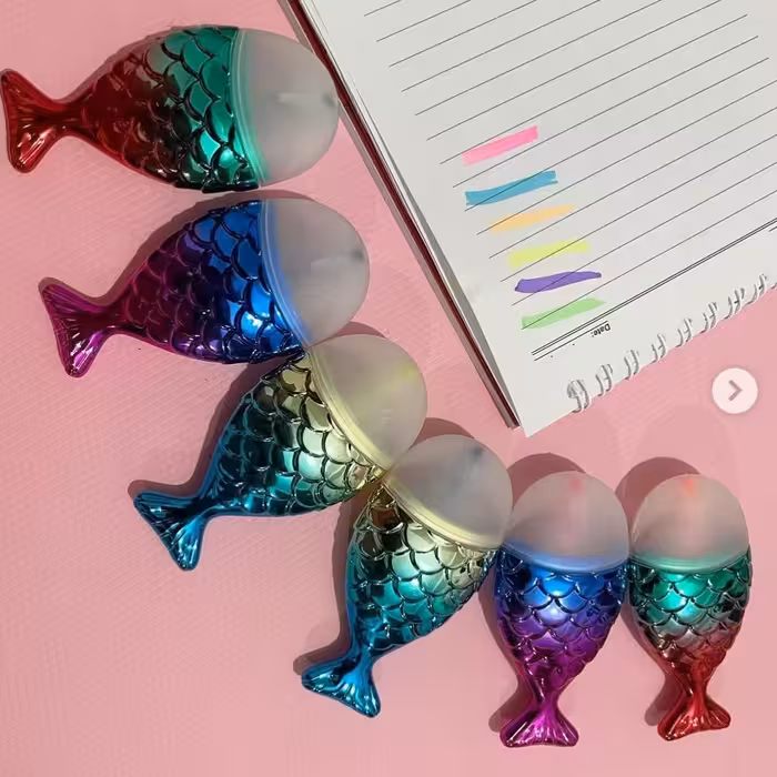 هایلایترهای زیبا و لوکس و شیک ماهی هولوگرامی رنگ کاربردی برای علامت گذاری  مهم