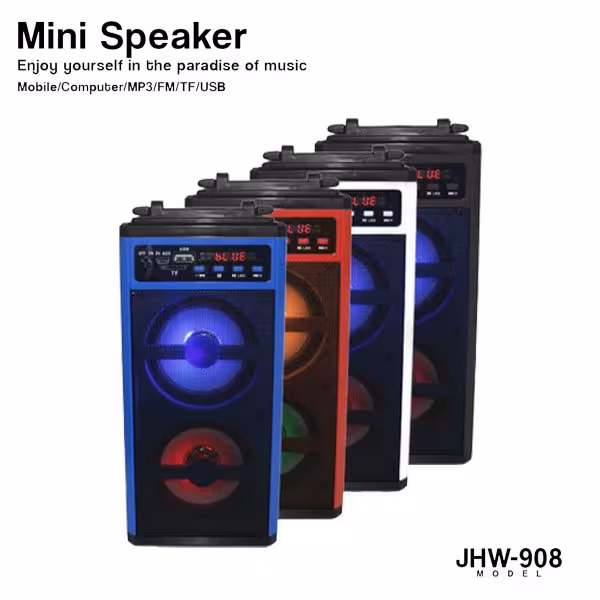 اسپیکر بلوتوثی دارای رقص نور مدل JHW-908 (ارسال رایگان)