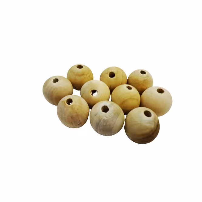 مهره چوبی دایره ای خام بسته 15 عددی 2 سانتی 